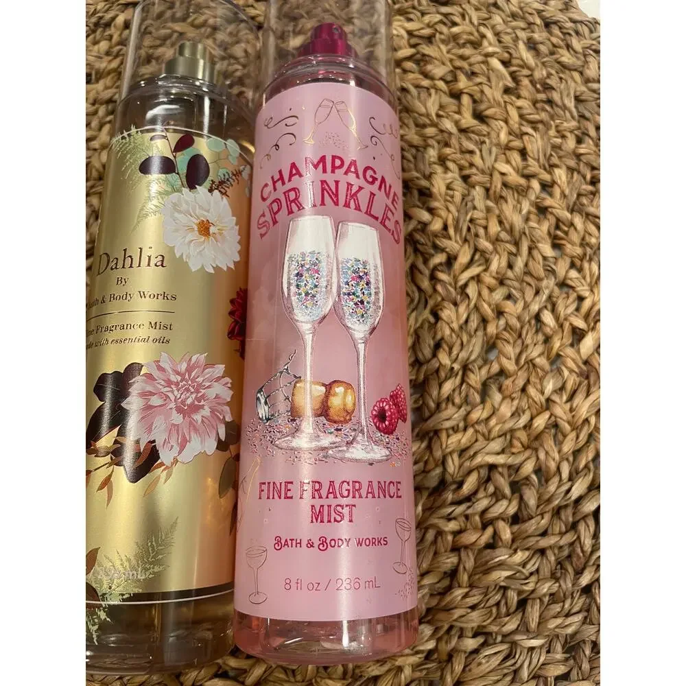 Bath & Body works Dahlia and Champagne sprinkles fine fragrance mist lot of 2